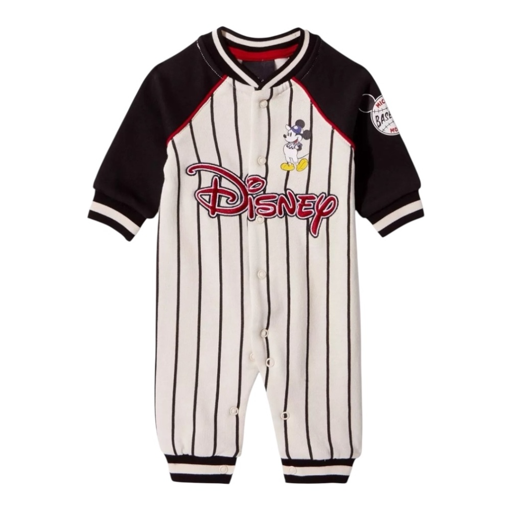 Disney Mickey Mouse Infant Baseball Uniform Onsie One Piece Romper Size 6M